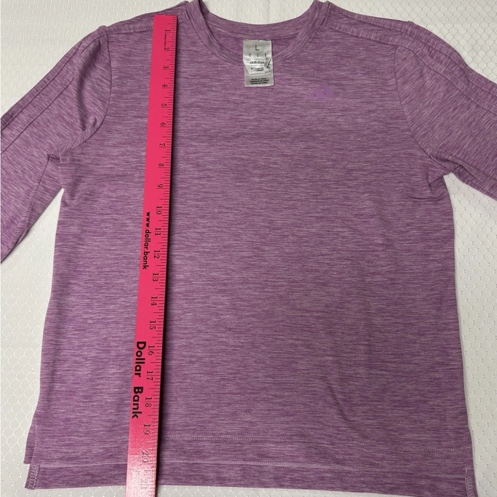Adidas Girls V.COLORS Three Stripes Long Sleeve Melange Training T-shirt Nwt L14 - Picture 6 of 16